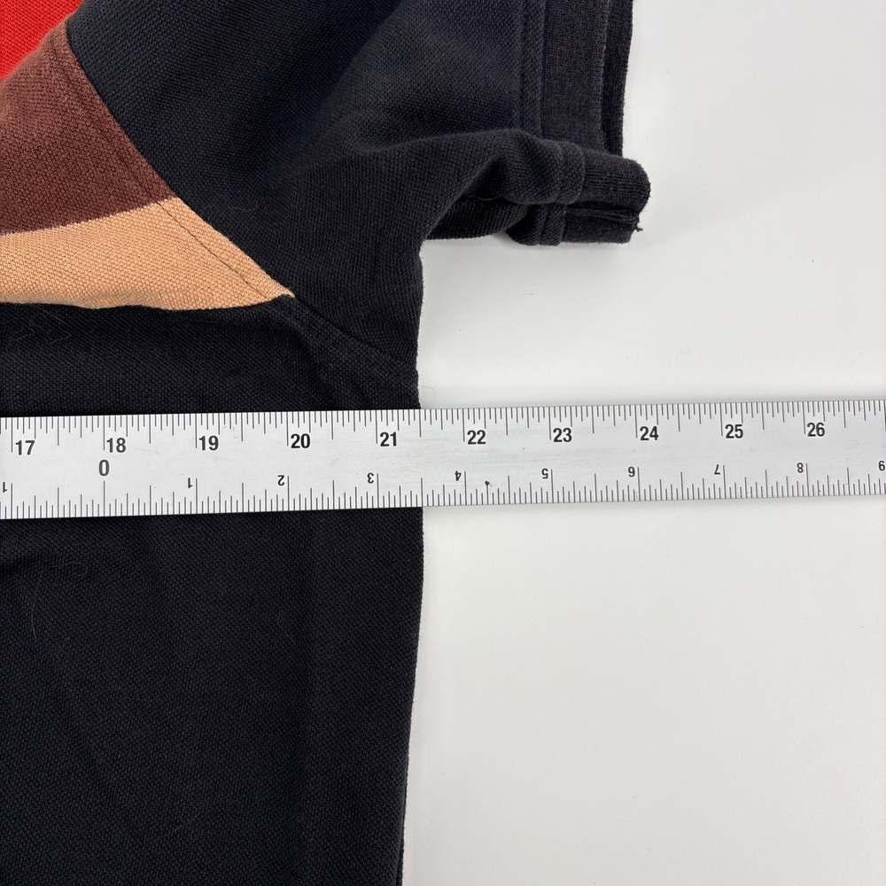 VTG Burger King Employee M Color Block Black Striped Short Sleeve Polo Shirt - Picture 5 of 8